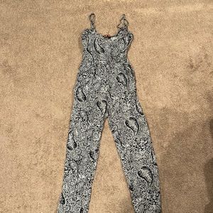 Black and white paisley jumpsuit